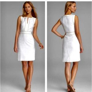 Tory Burch Zoie white sleeveless dress with silver lining